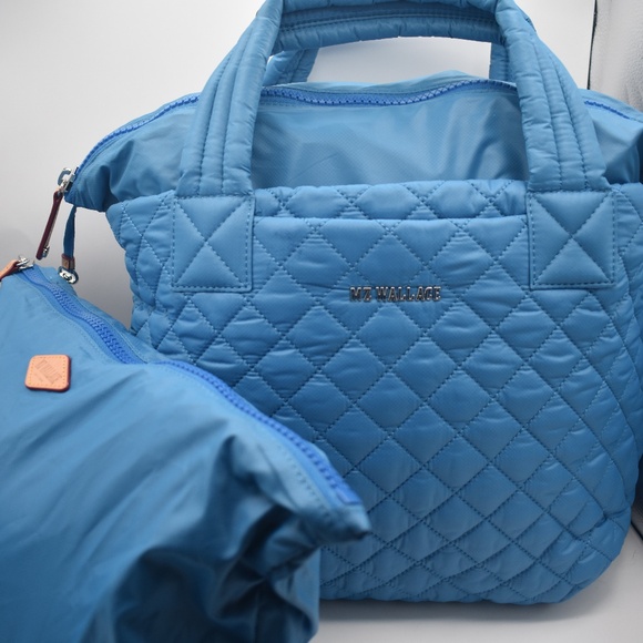 MZ Wallace Handbags - MZ Wallace Blue Ocean Small Metro Tote Quilted Deluxe II No Strap EUC